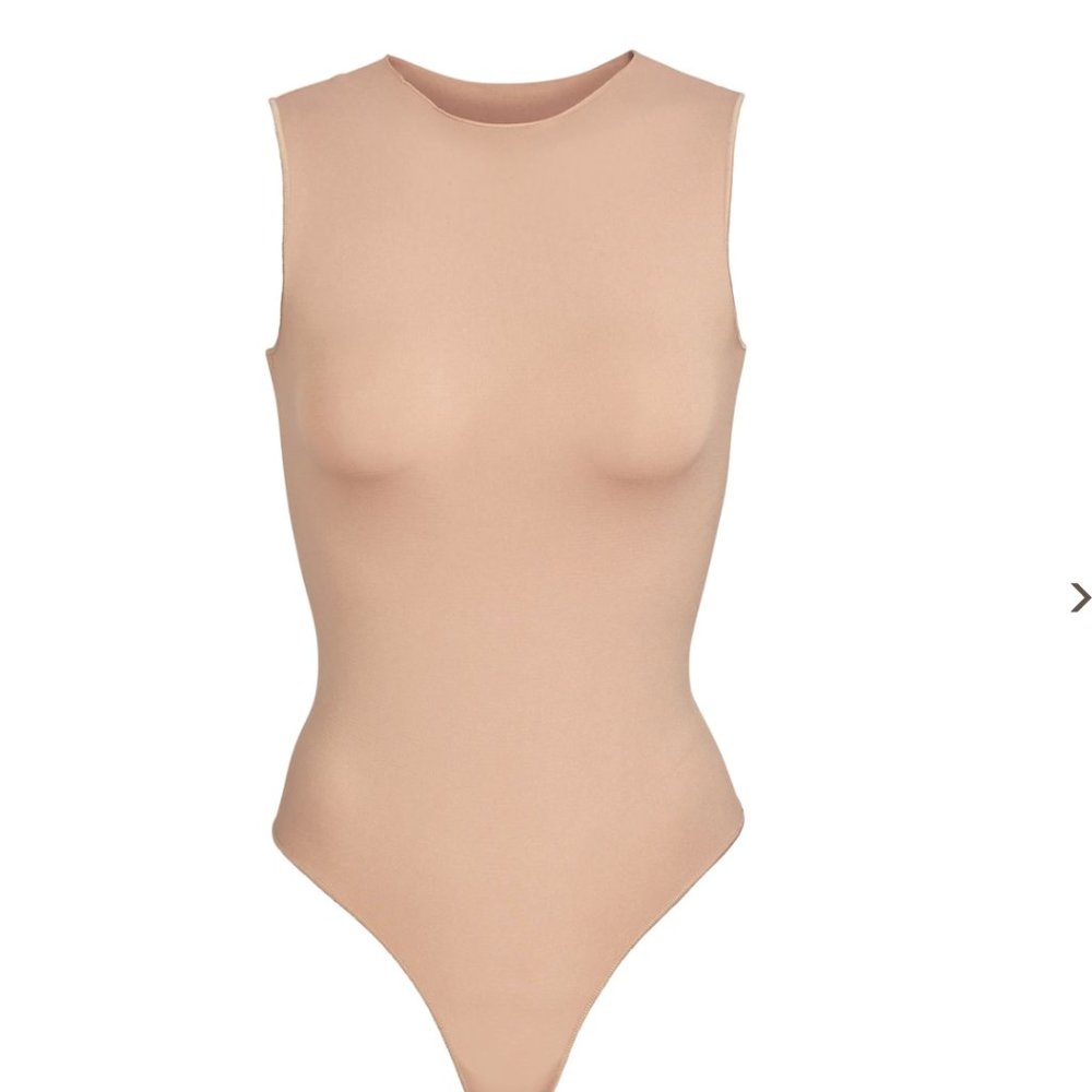 SKIMS Sleeveless Crew Neck Tigers Eye S/M Bodysuit